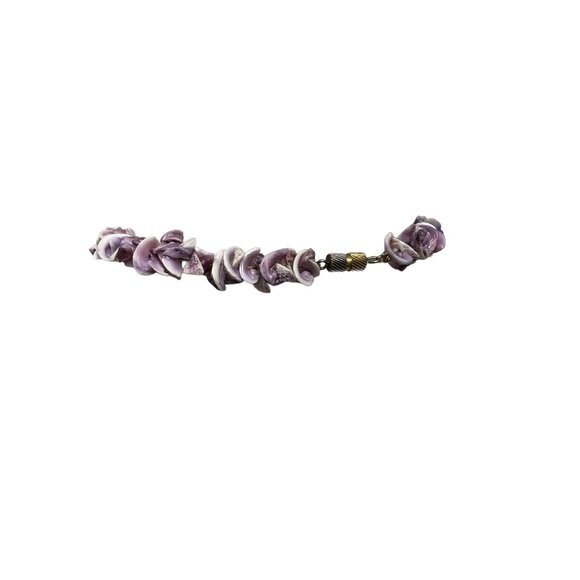 Vintage Shell Necklace Purple White Shells Beach Ocean 32 inches - Picture 3 of 6